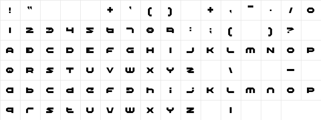 Halo Regular  glyph index