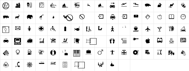 Inter Dingbats FC Normal  glyph index