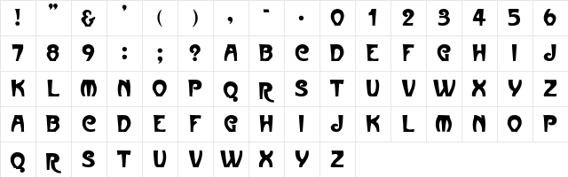 ParisMetro Regular  glyph index