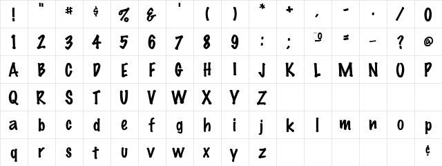 El Marko Regular  glyph index