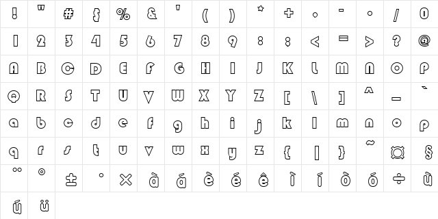 STCaiyun Regular  glyph index