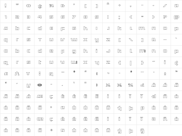 Ultramarines Outline Outline  glyph index