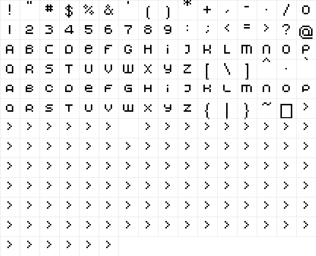 00Erratix Regular  glyph index