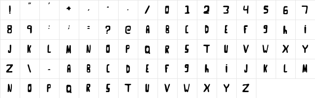Goose Neck Regular  glyph index