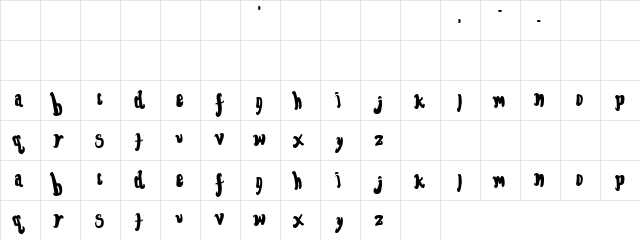 FontForTheDumped Regular  glyph index