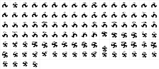 NextGeneration Regular  glyph index