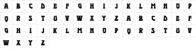 Mademoiselle Black Regular  glyph index