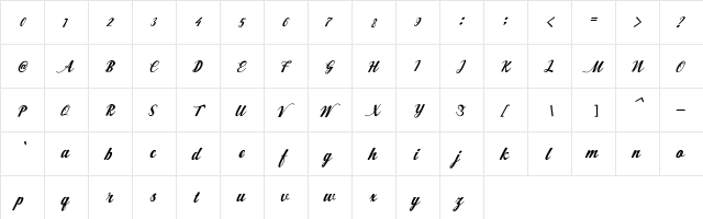 Workside Slant Demo Regular  glyph index