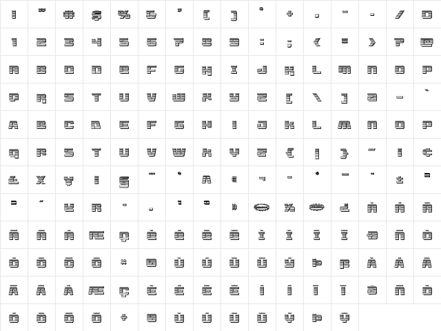 Livewired Chrome Regular  glyph index
