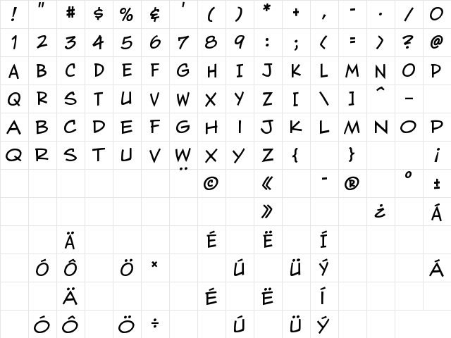 PetBone Regular  glyph index