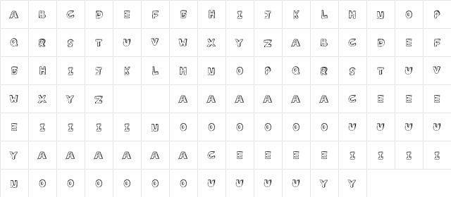 D Sketch Regular  glyph index