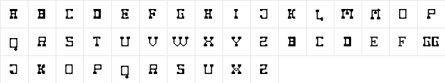 Fat Cowboy Regular  glyph index