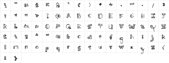 Abbys_candycane regular  glyph index