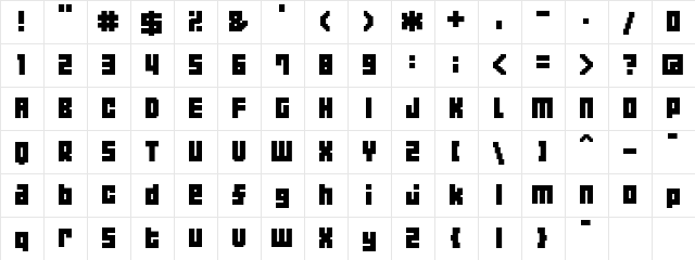 04b_19 Regular  glyph index