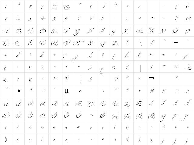 Alexandra Zeferino Two Regular  glyph index