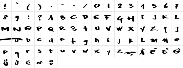 Wrktag Regular  glyph index