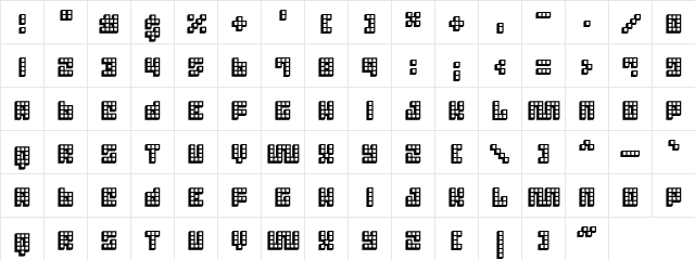 Trick 3D Regular  glyph index