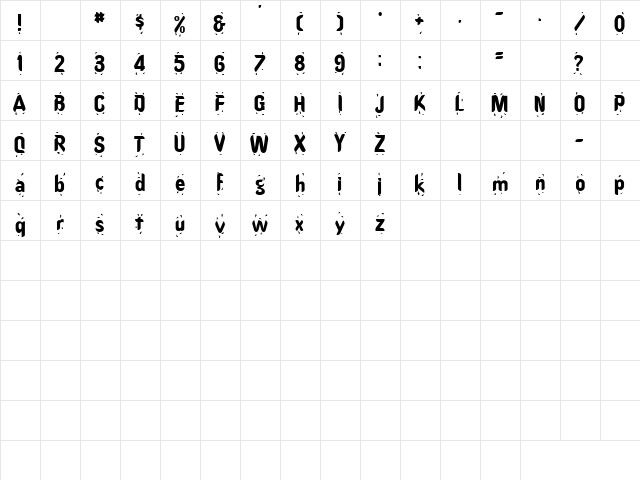 Rhino 7 Regular  glyph index