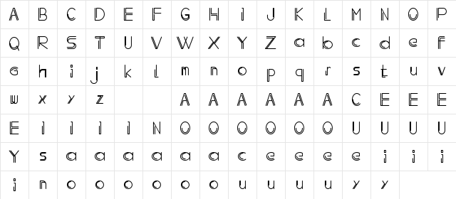 Oldwin Demo Regular  glyph index