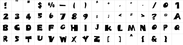 BLADES Regular  glyph index