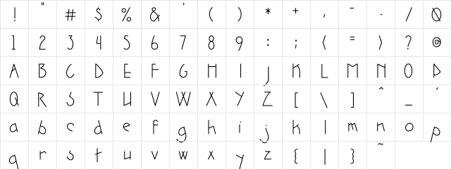 DJ Funky Regular  glyph index