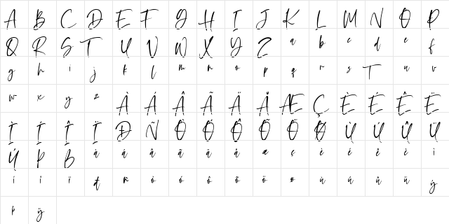 Oliver Notes Regular  glyph index