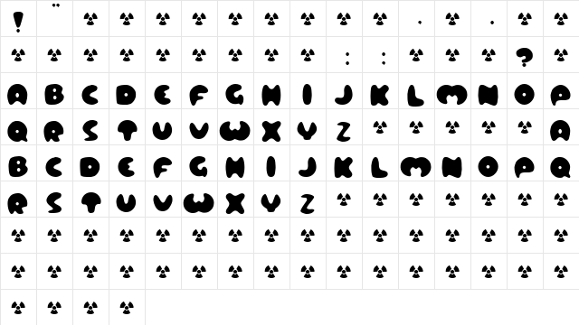 Lard! Regular  glyph index