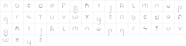 Nioubes Font UltraLight  glyph index
