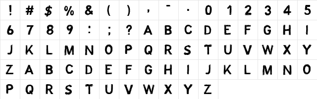 CF Octobre Regular  glyph index