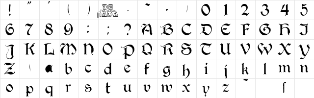 AvignonSSK Regular  glyph index