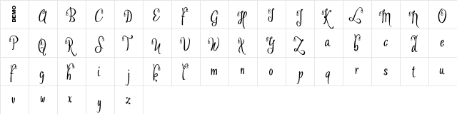 Ofaly Demo  glyph index