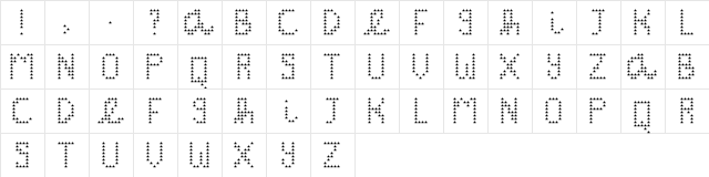 Counting Stars Regular  glyph index