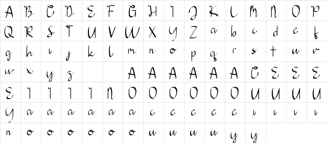 Denique Demo Regular  glyph index