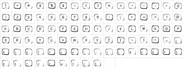 AL Keyboard Regular  glyph index
