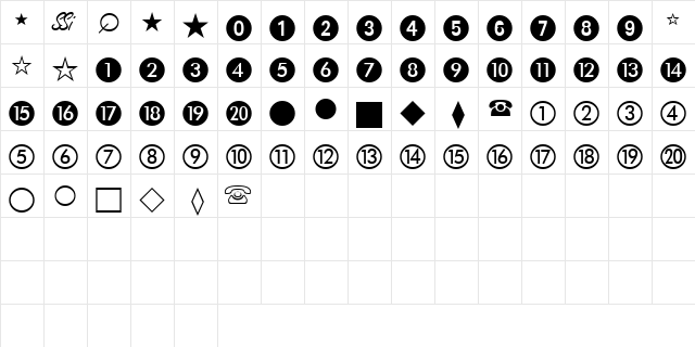 AbacusTwoSSi Regular  glyph index