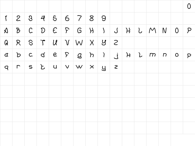 Young And Free Regular  glyph index