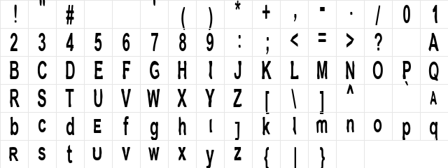 JetPak Juice  glyph index