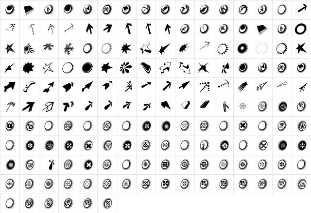DingsbumsBats Regular  glyph index