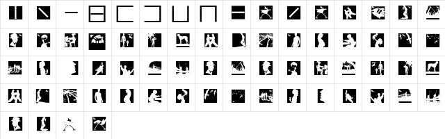 SomeSilhouettesTwo Regular  glyph index