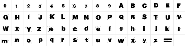 RvD_BETON13 Regular  glyph index