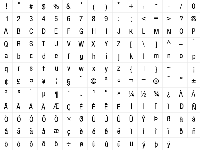 ContextRepriseCondSSK Regular  glyph index