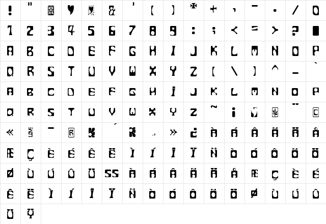 F2FPoisonFlowers LT Std Regular  glyph index