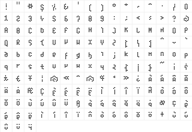 Hive Regular  glyph index