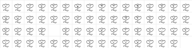 101! Floral Signet Regular  glyph index