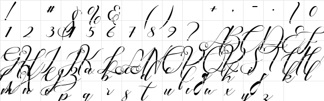 welcome Regular  glyph index