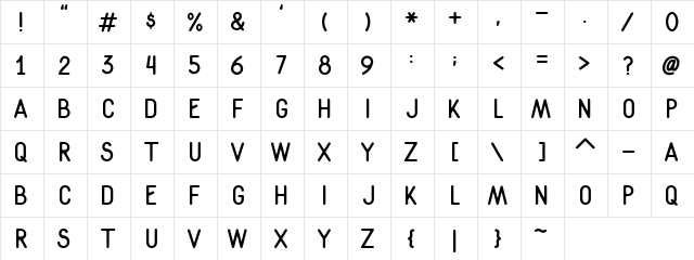 Everbright Sans Regular  glyph index