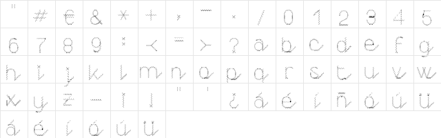 ZANG Regular  glyph index