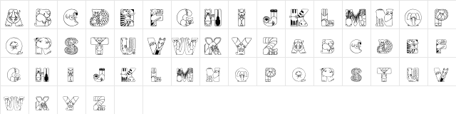 CrazyZoo Regular  glyph index