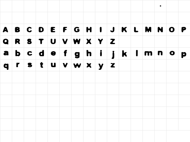 Gummy Regular  glyph index