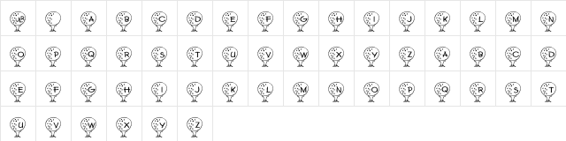 JLR Easy Tees Regular  glyph index